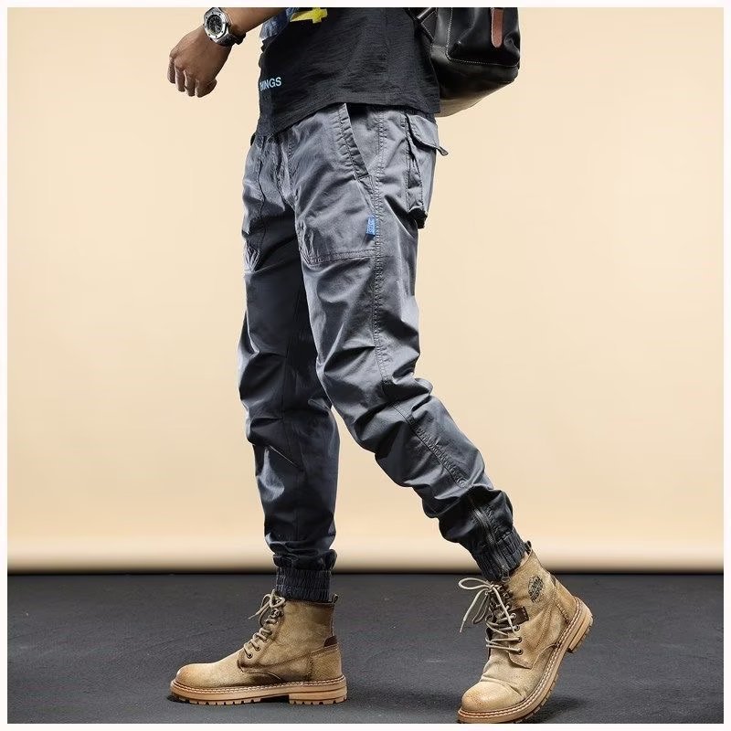 Workwear Casual Loose Ankle-tied Jogger Pants