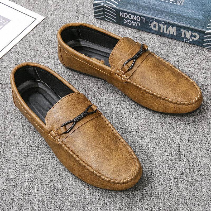 Mens Fashion Soft Sole Casual Leather Shoes - Mubimart