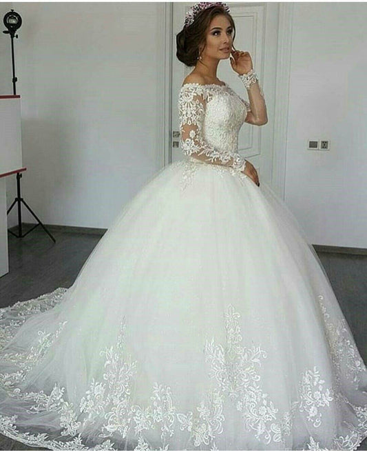 CustomElegant Wedding Gown Bridal Dresses - Mubimart