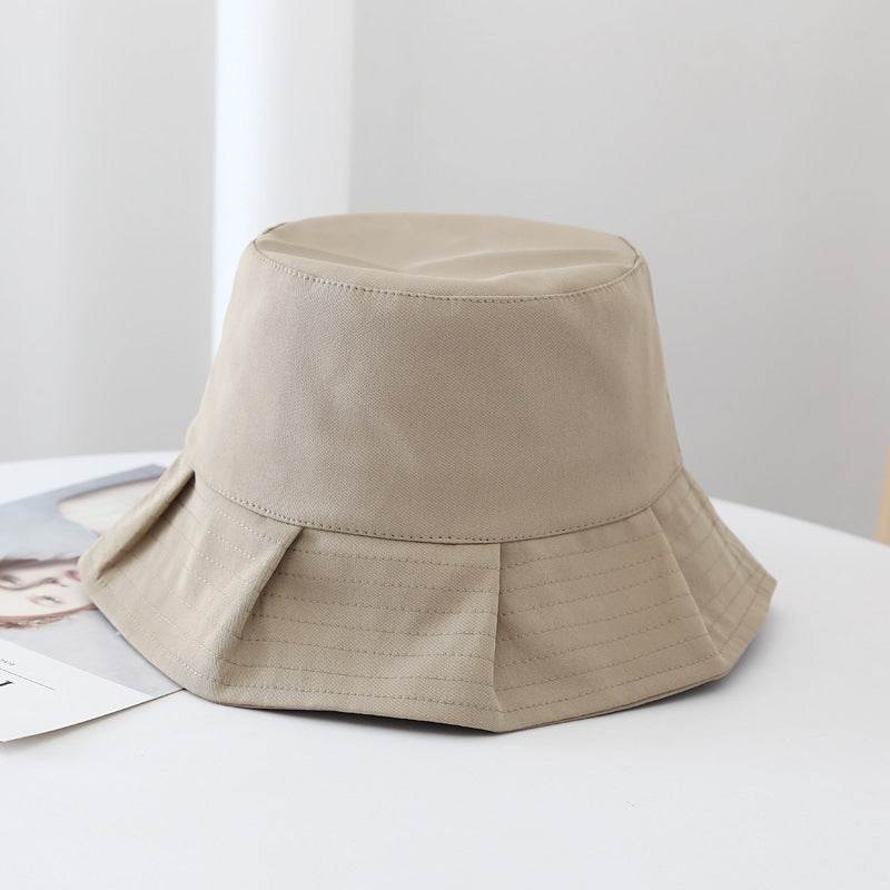 Women Sun Hats Female Summer Solid Bucket Hat Lady Pure Color Panama Cotton Outdoor Fisherman Hat - Mubimart
