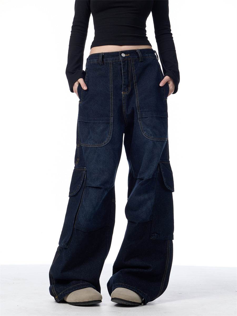 American Vintage Crumpled Cargo Jeans - Mubimart