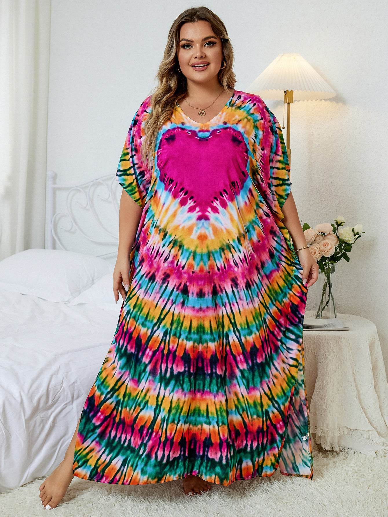 Loose Plus Size Vacation Robe Bikini Cover - Mubimart