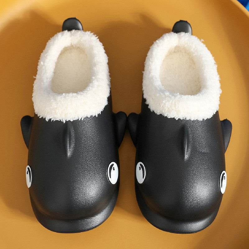 Cute Cartoon Shoes House Warm Fuzzy Slippers Women - Mubimart