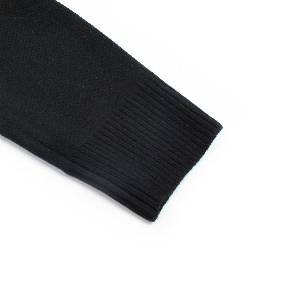 Mens Dark Trendy Brand Loose Round Neck Sweater - Mubimart