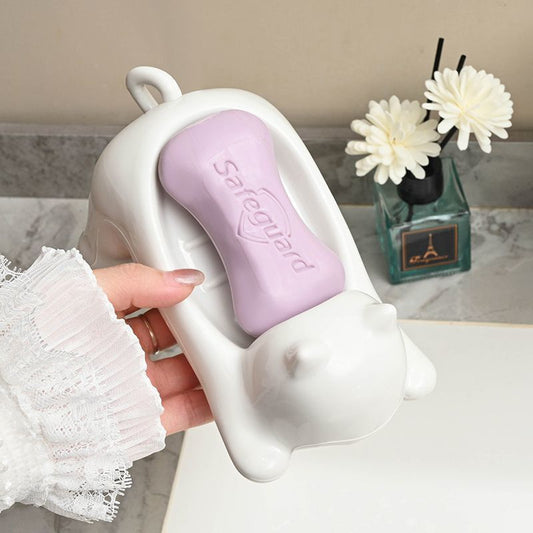 Cat Plastic Soap Dish Creative Cute Bathroom Soap Holder