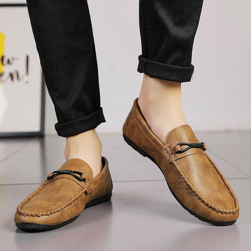 Mens Fashion Soft Sole Casual Leather Shoes - Mubimart