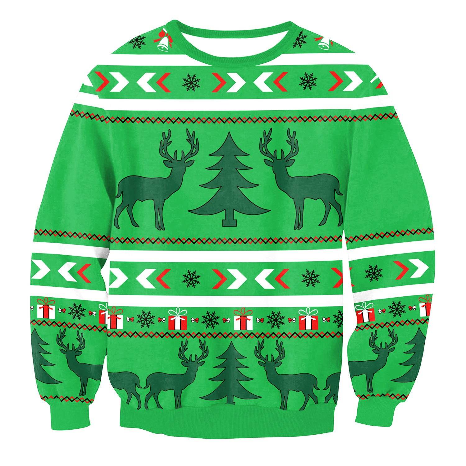 Autumn Winter Fashion Ugly Christmas Sweater Santa Elf Funny Pullover Womens Mens Print Sweaters Tops Clothing - Mubimart