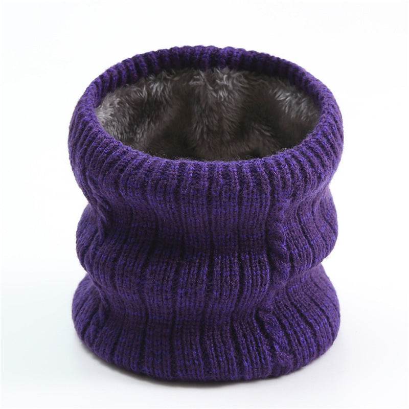 Twist Wide Striped Fleece-lined Knitting Scarf For Men - Mubimart