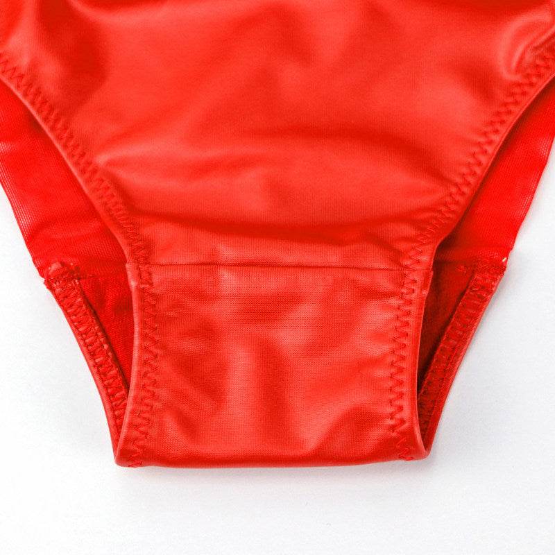 Motorcycle Leather Push Up Bra Set - Mubimart