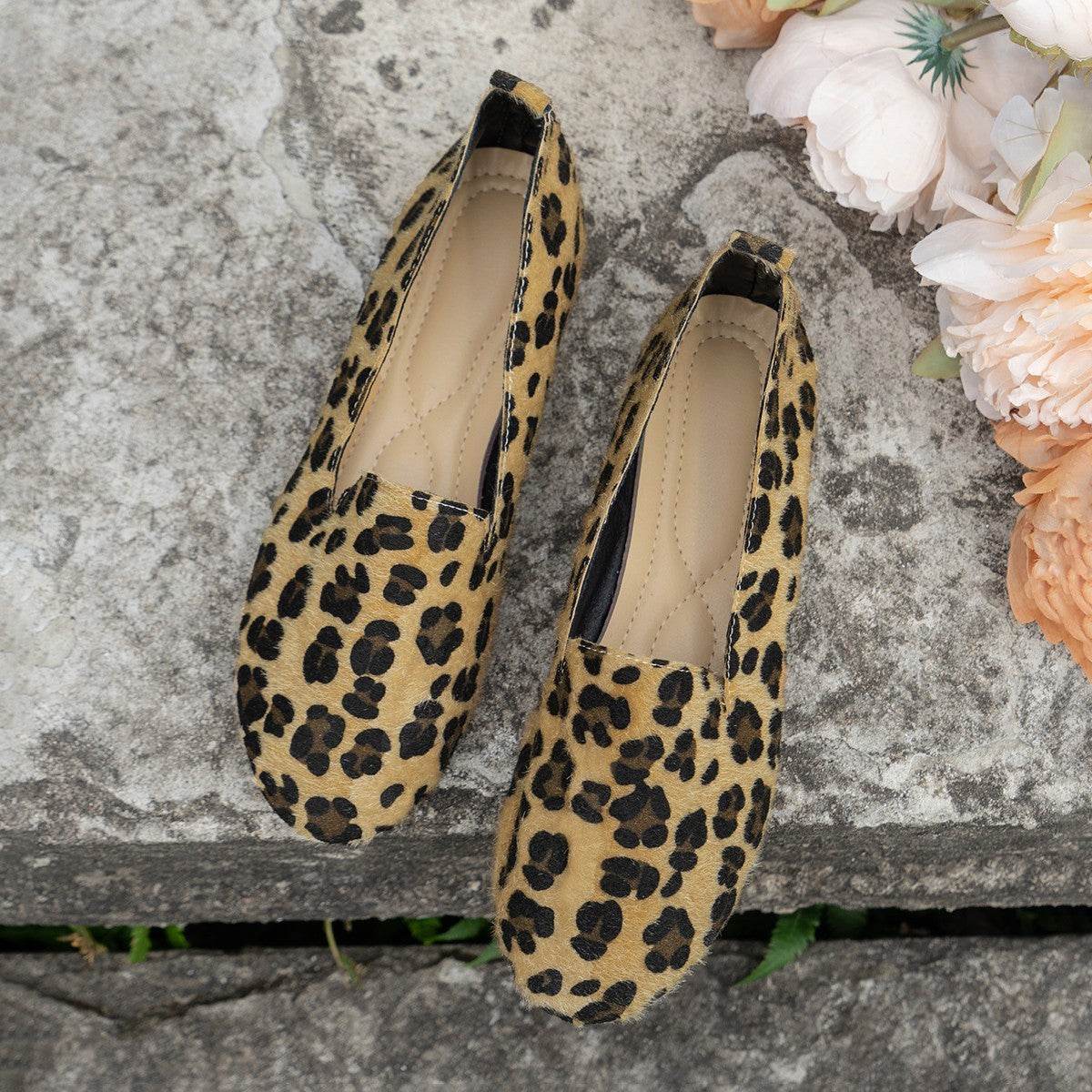 European And American Round Head Low Heel Flats Women - Mubimart