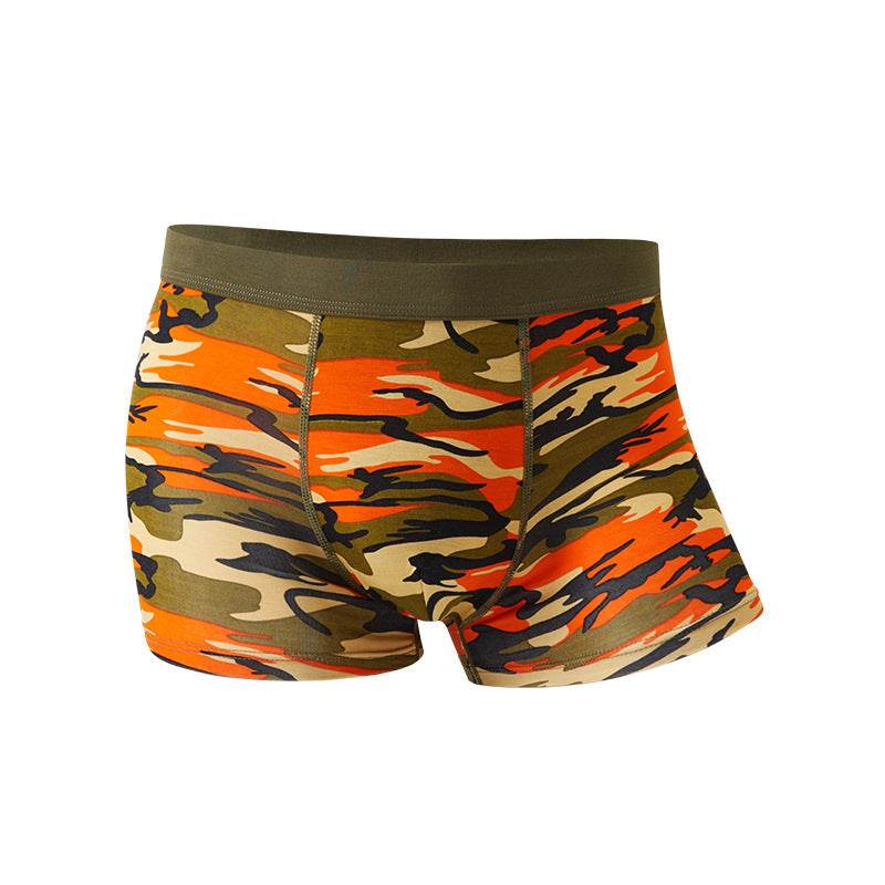 Camouflage Men's Underwear Modal Breathable Boxers Mid-waist Printed Boxers - Mubimart