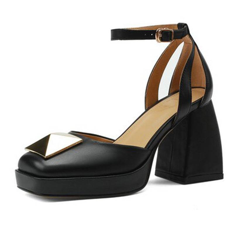 Women's Retro Strappy Roman Style High Heel Sandals - Mubimart