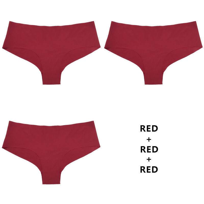 Half Buttock Underwear Female Three Pack Ice Silk Without Trace A Piece Of - Mubimart