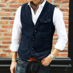 Herringbone Men's Suit Vest Vest