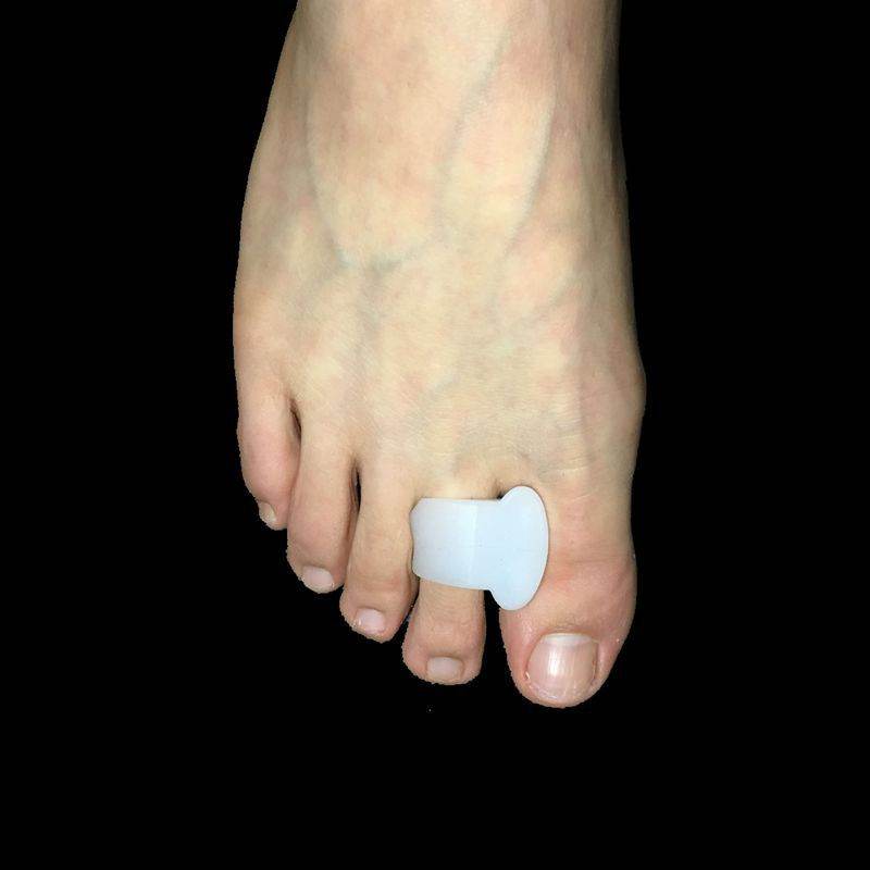 Toe Correction Silicone Insole Clip Toe Pad Orthopedic Milky White Toe Middle Finger Stall Toe Separator - Mubimart