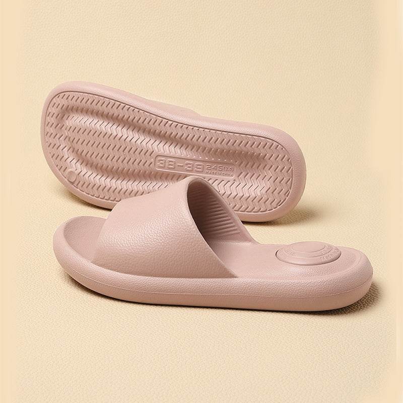 New Solid Color Slipper Summer Fashion Anti-Slip Non-slip Floor Bathroom Slippers For Women Men Casual Couple House Shoes - Mubimart