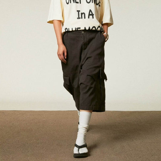All-matching Loose Straight Cargo Cropped Pants Casual Pants Trendy - Mubimart