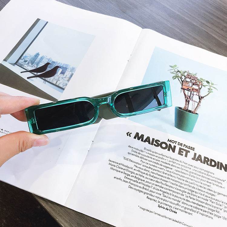 Rectangle Frame Fashion Sunglasses Women Hippie Vintage Designer Wholesale Bulk Shades Glass For Men And Women - Mubimart