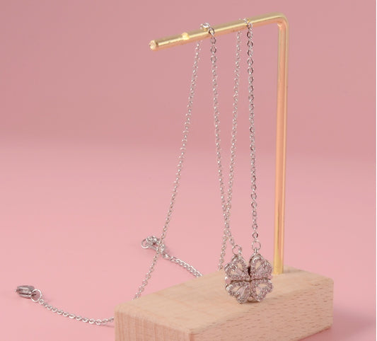 Do DaiKorean Version Full Diamond Small Love Magnet Necklace Female