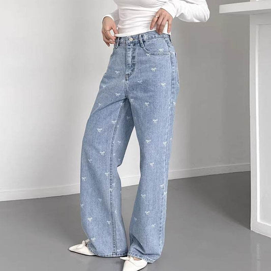 All-matching Wide Leg Straight Jeans For Women - Mubimart