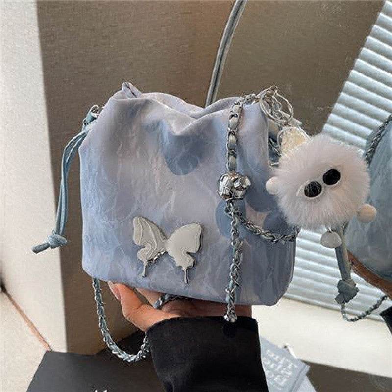 Designer Chain Crossbody Fashion Bucket Bag - Mubimart