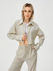 Women Two Piece Outfits For Women Long Sleeve Button Down Wide Leg Loungewear Pajama Set - Mubimart -  