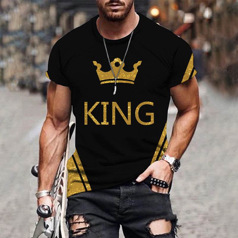 Mens Fashion Casual Mesh Collarless Short Sleeve T-shirt - Mubimart