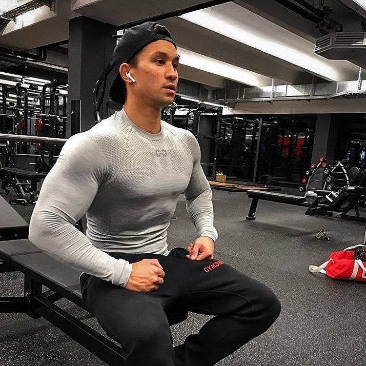 Workout Exercise T-shirt High Elastic Tights Long Sleeve Bottoming Shirt - Mubimart