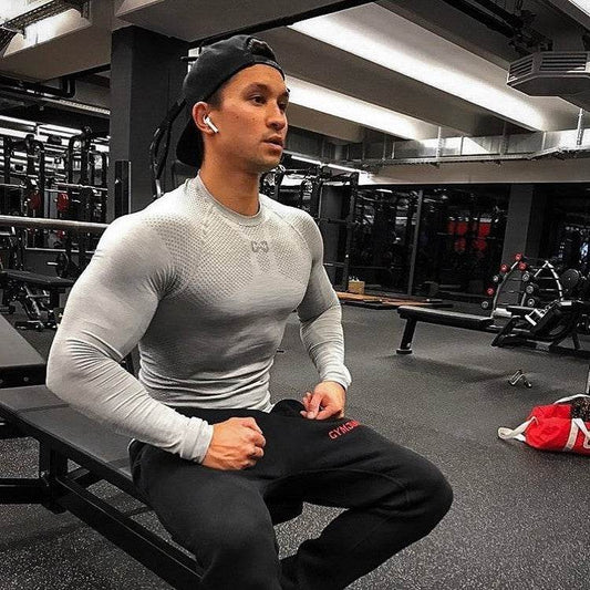 Workout Exercise T-shirt High Elastic Tights Long Sleeve Bottoming Shirt - Mubimart