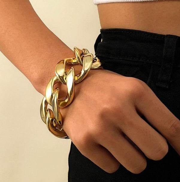 Ingemark Boho Punk CCB Chunky Chain Bracelet Bangle Women Men Armband Steampunk High Quality Brand Twisted Bracelet Jewelry Gift - Mubimart