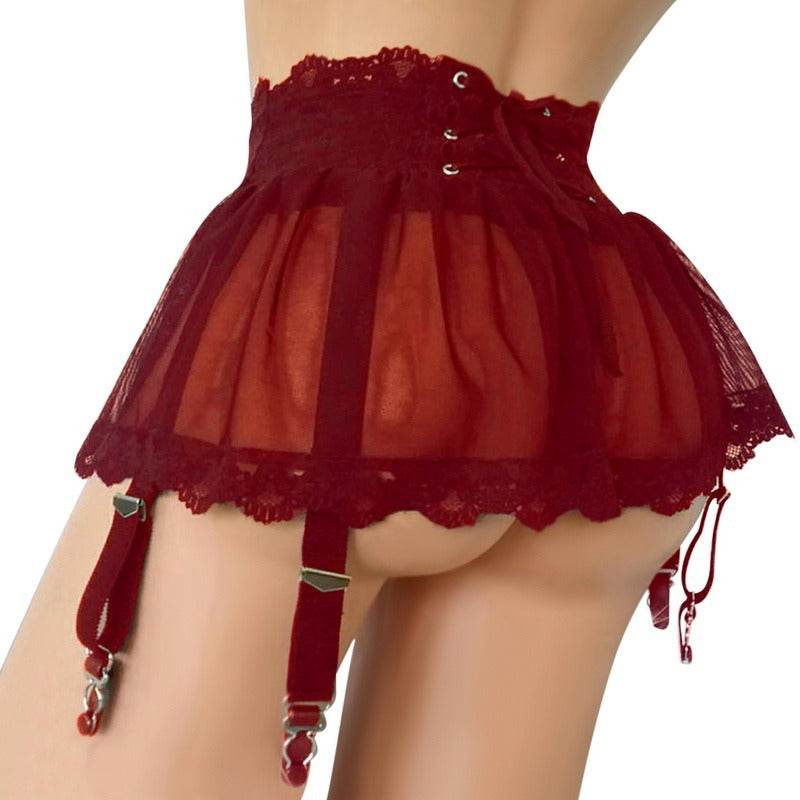 Garter Belt Women's Stocking Sling Sling Mesh Lace Belt - Mubimart