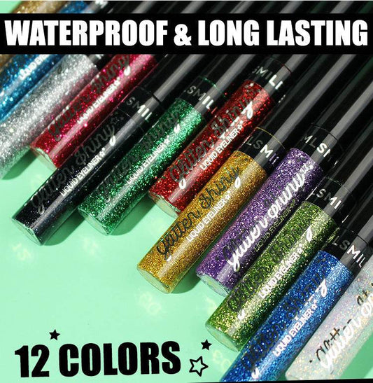 Quick Drying 12 Color Eyeliner Liquid - Mubimart