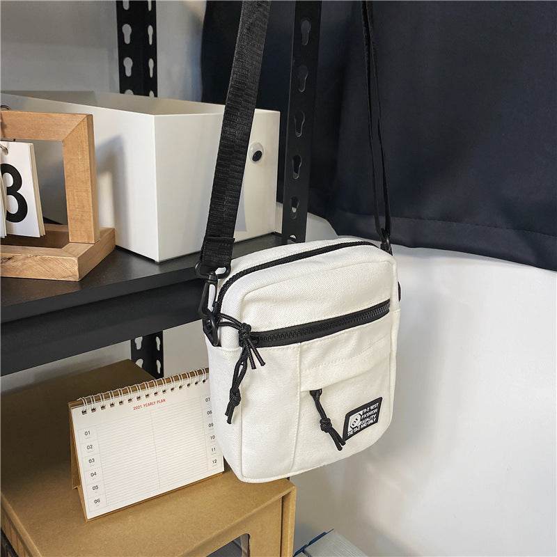 Street Trend Hip Hop Canvas Small Satchel - Mubimart
