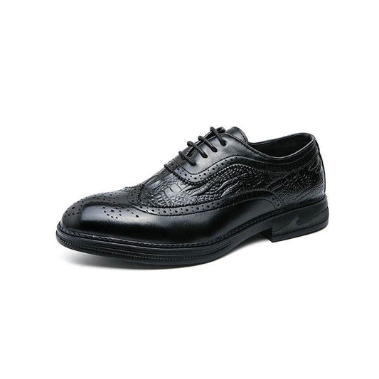 Men's British Dress Crocodile Oxford Shoes - Mubimart