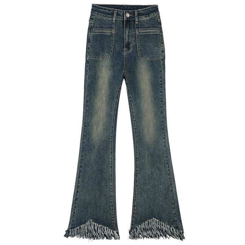 Fashionable Retro Flared Jeans For Women - Mubimart