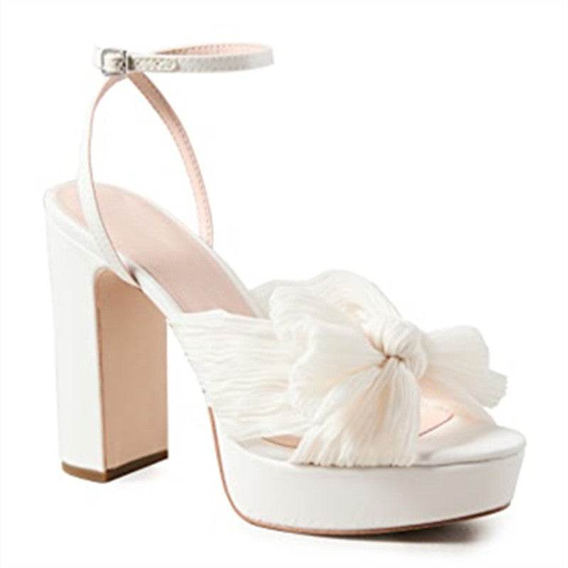 Women's Platform High Heels Fashion Bowknot Sandals - Mubimart