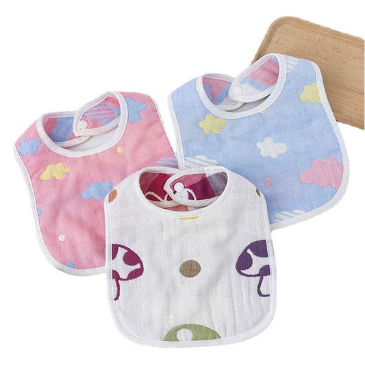 U-shaped Bib Children's 6-layer Cotton Gauze Bib Cartoon Custom Infant Baby Supplies 360 Rotating Bib - Mubimart