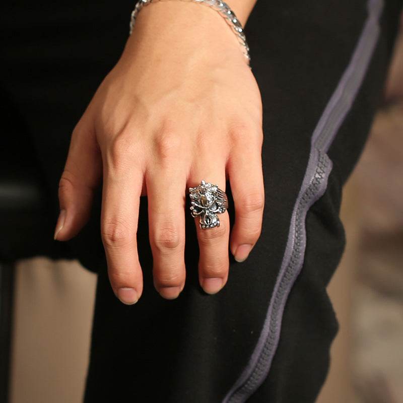 Open Personalized Skull Ring For Men - Mubimart