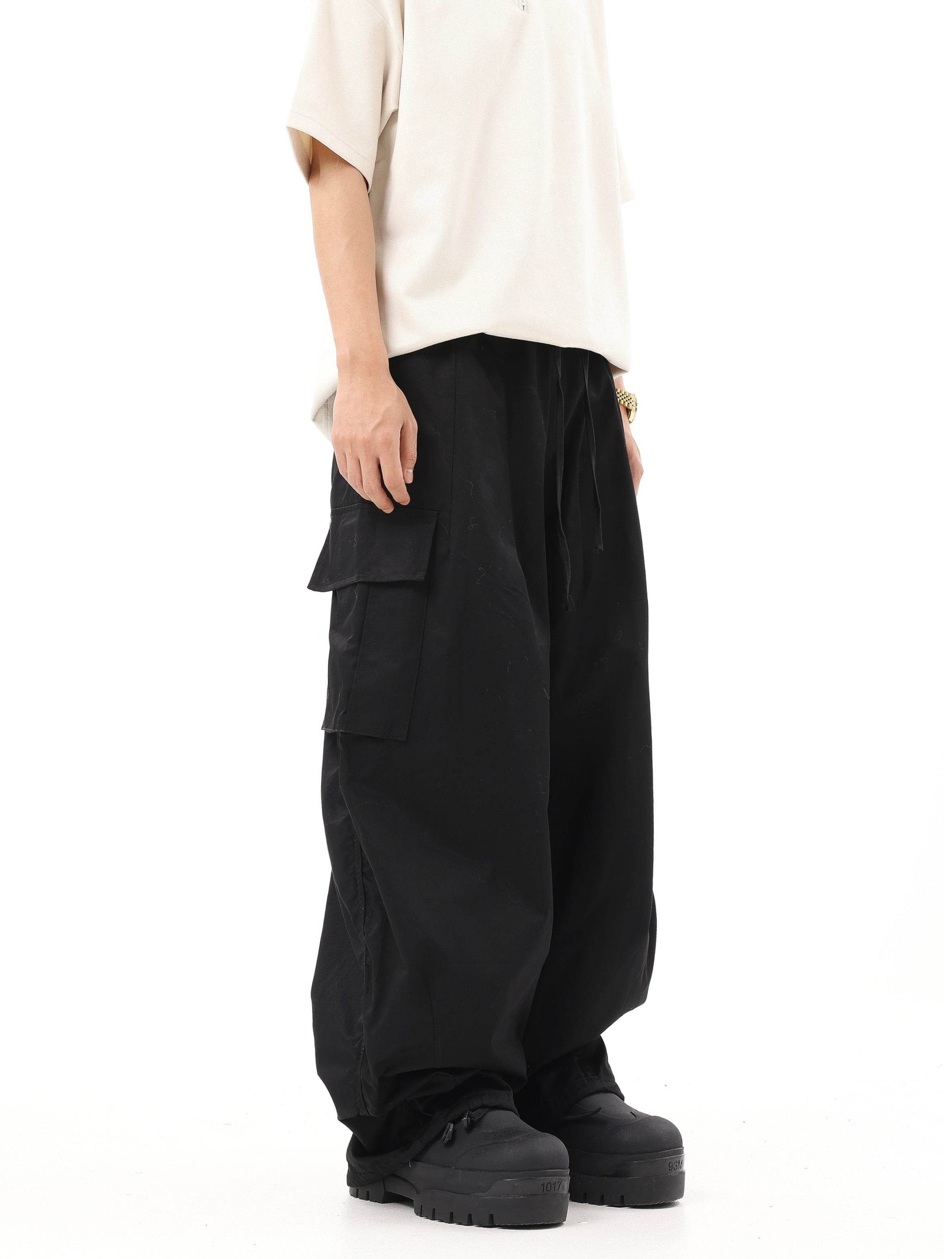 American-style Retro Ankle-tied Hiphop Khaki Overalls - Mubimart