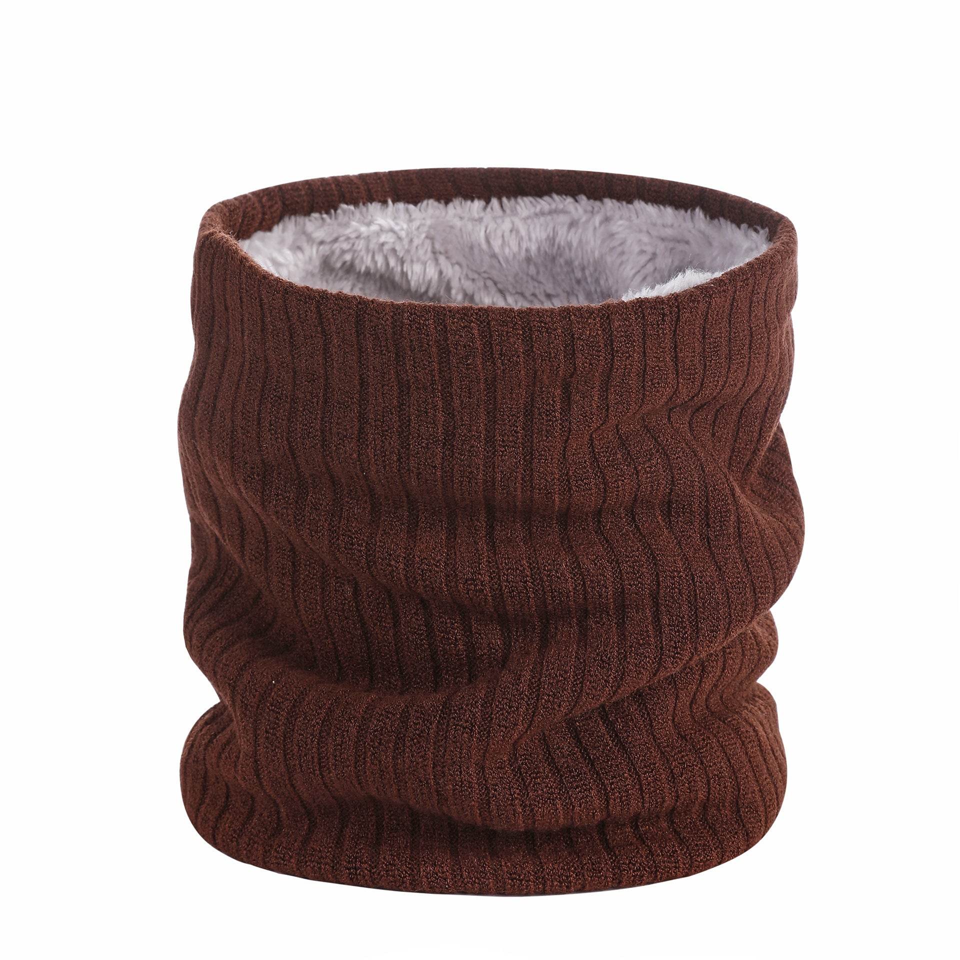 Thickened Velvet Warm Plush Scarf Fashion Solid Color Wool Knitted Scarf For Men Women Autumn And Winter - Mubimart