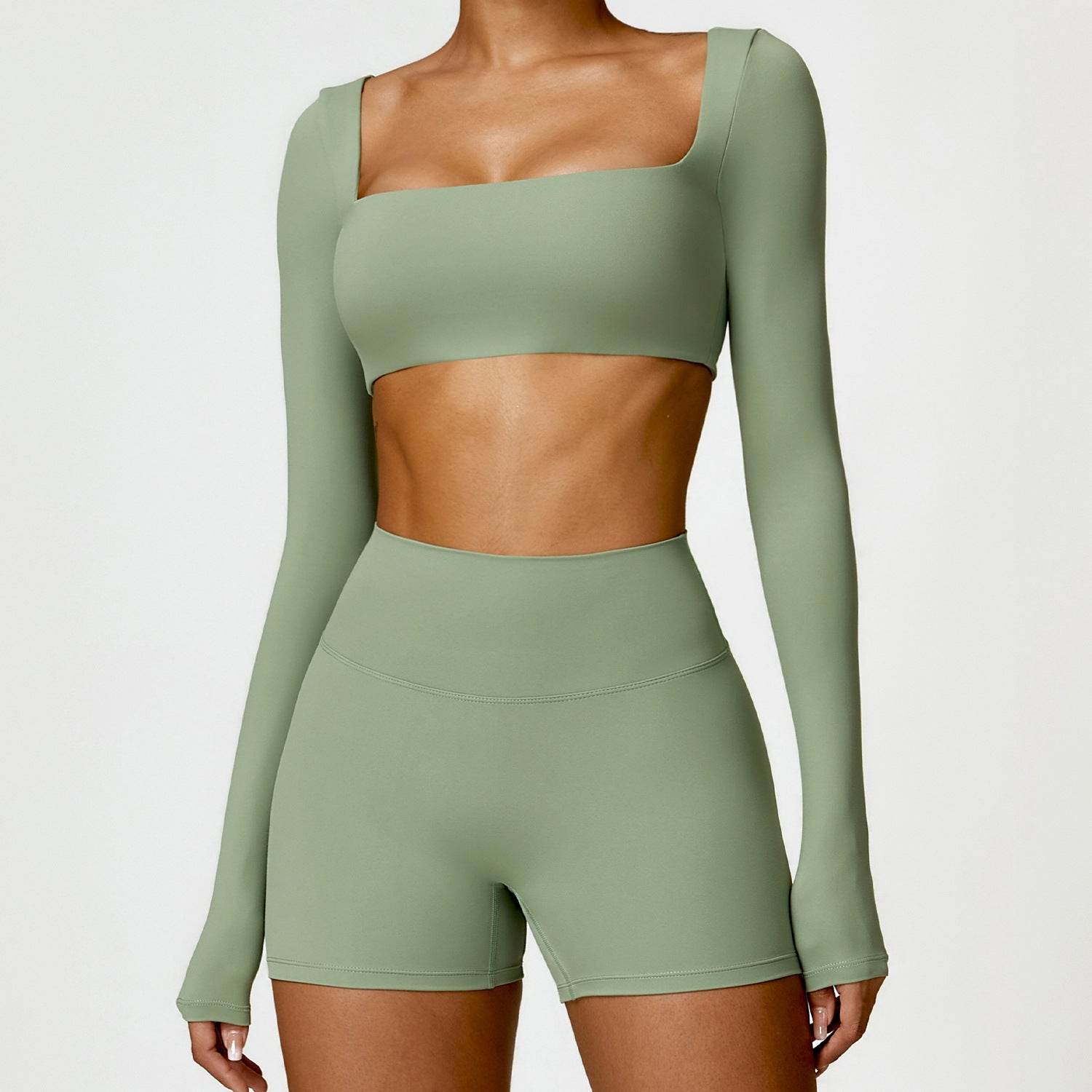 Women's Tight Long Sleeve Yoga Wear Running Workout T-shirt Top - Mubimart