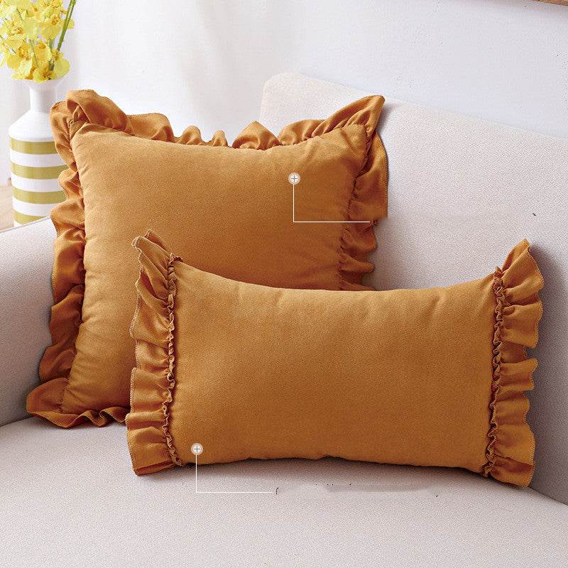 Pillowcase Small Cushion Pillow Suede Sofa Bedside Pillowcase - Mubimart