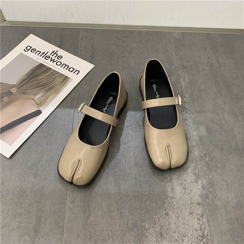 Split Toe Mary Jane Shoes - Mubimart