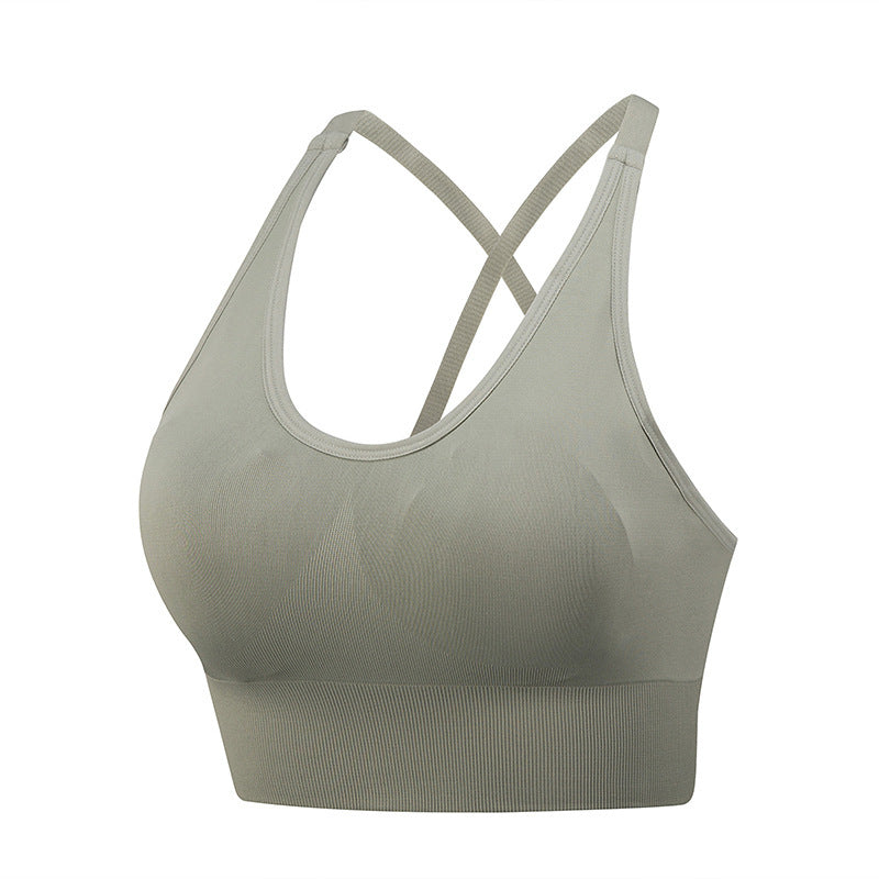 Cross Back Yoga Sports Bra Plus Size - Mubimart -  