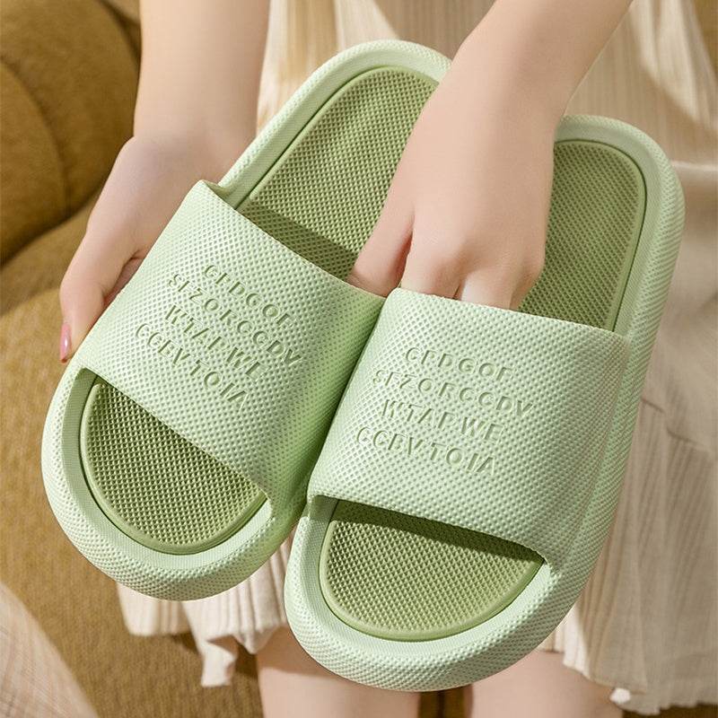 New Letter Home Slippers Summer Fashion Anti-slip Anti-odor House Shoes For Women Indoor Non-slip Floor Bathroom Slipper - Mubimart
