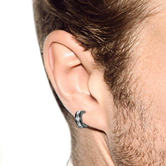 European And American Fashion Room Electric Color Stainless Steel Titanium Steel Stud Earring For Men Ear Clip - Mubimart