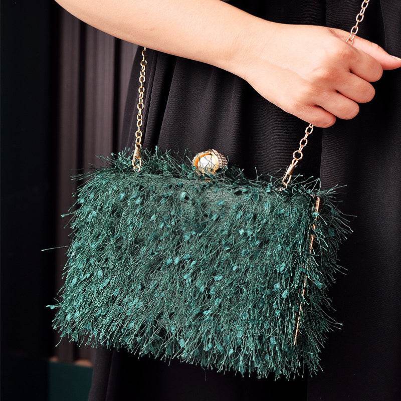 Tassel Handbags Women Dress Party Evening Bag Fashion Luxury Designer Square Bags Crossbody Shoulder Bag Ladies - Mubimart