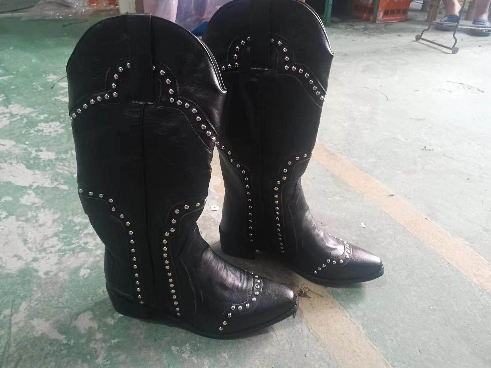 Retro Rivet Western Cowboy Boot All-match High-top Women - Mubimart