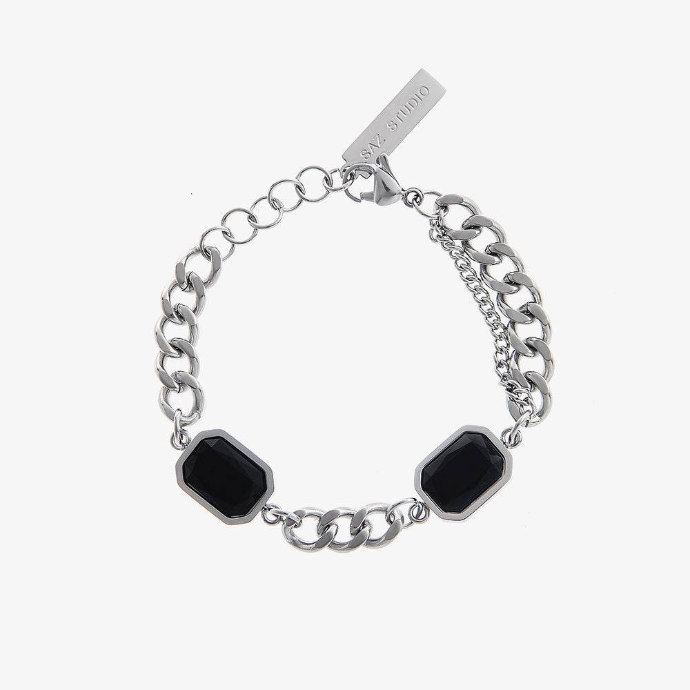 Bracelet Trendy And Cool Black Gemstone Splicing - Mubimart