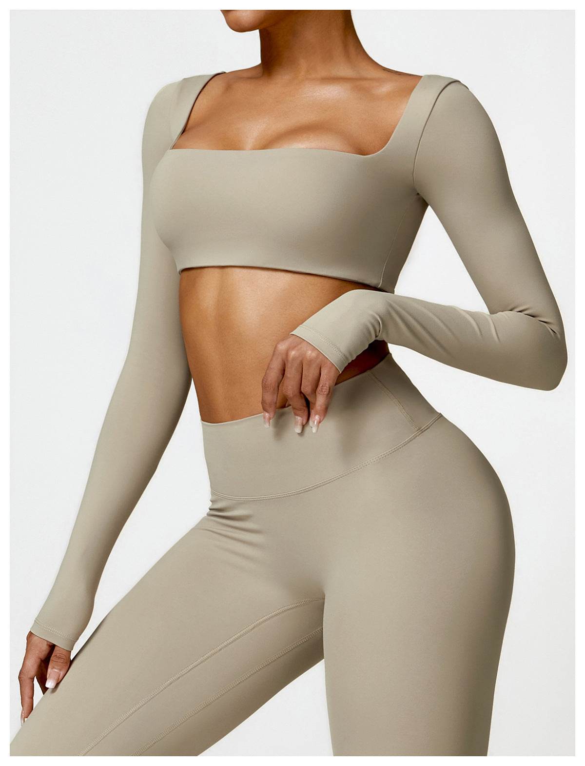Women's Tight Long Sleeve Yoga Wear Running Workout T-shirt Top - Mubimart